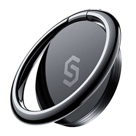 Syncwire スマホリング 携帯リング 薄型 360°回転 落下防止 指輪型 ブラック