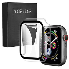 YOFITAR Apple Watch 用 ケース series6/SE/5/4 40mm アップルウォッチ保護カバー ガラスフィルム 一体型 PC素材 全面保護 超薄型 装着簡単 耐衝撃 高透過率 指紋防止 傷防止 クリア
