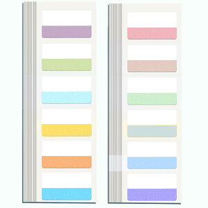 付箋 フィルム LOORIPRO 紙インデックス付フィルムふせん 書き込み可能なインデックス 見出し 120枚 Lサイズ 12カラー 45mm×27mm 貼ってはがせる 強粘着付箋 文房具