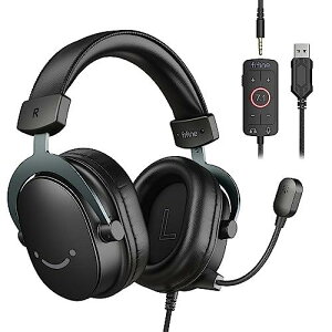 FIFINE Q[~OwbhZbg 7.1chTEhTEhQ[~OwbhZbg ESw}CNt I[fBIRg[pbht 3.5mm/USBڑ ~LT[/PS5/XBOX/iPhoneɑΉ Q[