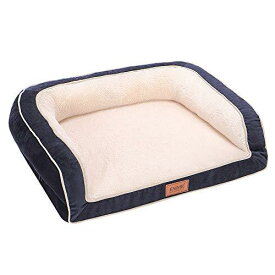 EMME 犬 ベッド ペットベッド ペットソファー ペットクッション 枕付き クッション性が ネイビー Lサイズ