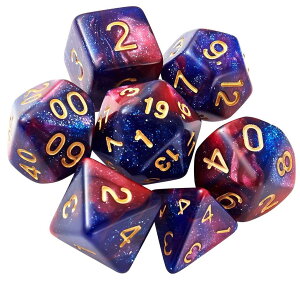 Yourandoll 7 ʑ̂̃_CX TCR 16mm D20 D12 D10 D8 D6 D4 Dungeons and Dragons ADNDA TRPGA MTGȂǃe[uQ[p (bh u[ )