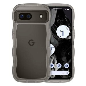 GUAGUA Google Pixel 8A ケース クリア ウェーブ ピクセル 8a ソフト TPU うねうね 透明黒 ケース マツと感 人気 韓国 耐衝撃 超軽量 薄型 おしゃれ 黄ばみなし アクスタが入る スマホケース pixel8a ワ