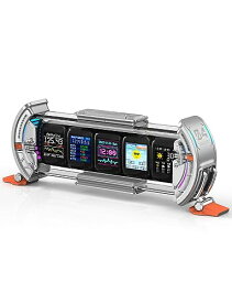 Divoom Times Gate 置き時計 おしゃれ デジタル ピクセルアート/アプリ制御/5つのカスタマイズ可能 RGB スクリーン/WiFi接続/ゲームルームの装飾/DIY卓上時計/多機能 銀色