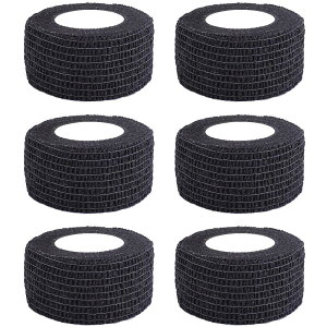 包帯 自己粘着包帯 5.0cm*4.5m 柔軟な包帯 通気性 弾性 圧縮 多機能 家庭用 自着性包帯セット 不織布凝集 アスレチックテープ 敏感肌に適しています (ブラック 2.5cm*4.5m)