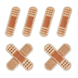 LOYELEY 絆創膏 ワッペン 2種 6枚セット 刺しゅうワッペン アップリケ パッチ アイロン接着 ばんそうこう クロス貼りデザイン 刺繍 パッチ 補修 DIY 子供 幼稚園 保育園 お祝い ギフト