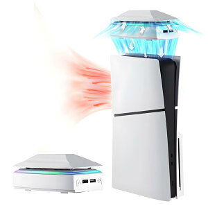 2024V^ PS5 Slimppt@ yVo-2in1㕔M&hozAriKroii V^PS5 SlimpANZT[ 㕔M ho RGBJtȏƖ[h&USB|[gt PS5 Slim{̗p㕔M ͋C V^ps5 Slim