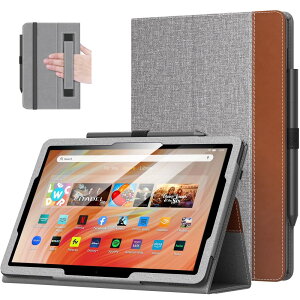 Fire HD 10 P[X MoKo Fire HD 10 & 10 Plus 2023/2021 13/11 pیJo[ SʕیP[X X^hP[X z_[t yV[St y ^ h~ 蒠^ BrownGray