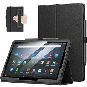 Fire HD 10 P[X MoKo Fire HD 10 & 10 Plus 2023/2021 13/11 pیJo[ SʕیP[X X^hP[X z_[t yV[St y ^ h~ 蒠^ Black