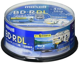 maxell 録画用BD-R DL 2層 1回録画用 地上デジタル360分 BSデジタル260分 4倍速対応 IJP対応ホワイト(ワイド印刷) 30枚 スピンドルケース BRV50WPE.30SP