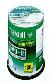 maxell データ用 DVD-R 4.7GB 16倍速対応 インクジェットプリンタ対応ホワイト(ワイド印刷) 100枚 スピンドルケース入 DR47WPD.100SP A