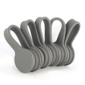 ケーブルクリップ グレー マグネットクリップ 新型クリップ マグネットバンド 多用途 コードクリップ イヤホンクリップ 磁 力 コード 巻き取り イヤフォン USBケーブル コード収納 5個入り By