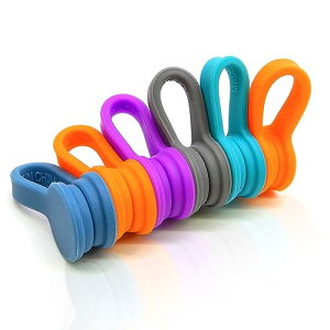 MAVEEK ケーブルクリップ 新型 マグネット クリップ 6本入り コードクリップ コード 巻き取り イヤフォン USBケーブル コード収納 紫/オレンジ/薄青/青/グレー