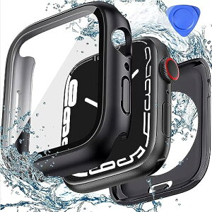 【3 in 1防水設計】 TALENANA for Apple Watchケース 45mm 取り外しツール付き アップルウォッチ液晶保護フィルム+防水保護ケース+背面ケースの3 in 1デザイン PC素材 全面保護 防傷 衝撃吸収 (Series 9/8/7,
