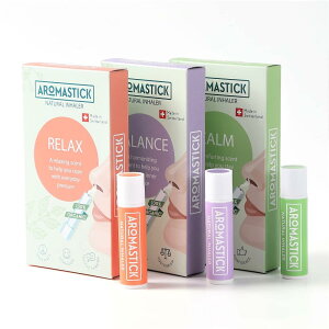 アロマスティック 携帯アロマ / アロマディフューザー ( オーガニック 精油 / エッセンシャルオイル / ヴィーガン ) 癒し / リラックスグッズ 3本セット(癒し)