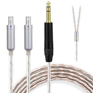 okcsc JBX �w�b�h�z���P�[�u�� HD800 ���P�[�u�� �C���z���E�w�b�h�z���p SENNHEISER�p HD800S�EHD820�ED1000�ɓK�� OFC 4�c ����1.5m 6.35mm