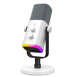 FIFINE AmpliGame USB/XLRX^hA}CN e[N Xg[}[ Q[}[ RecNGC^[ Pw_Ci~bN}CN zCg AM8W
