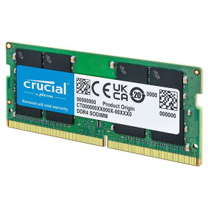 Crucial m[gPCp݃ 32GB(32GBx1) DDR4 3200MT/s(PC4-25600) CL22 SODIMM 260pin CT32G4SFD832A