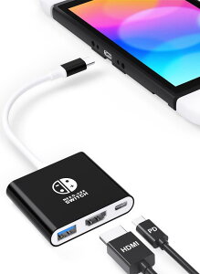 Typec hdmi Switch hbN Switch ڂTVo SwitchP[u XCb` hbN HDMI P[u 3in1iHDMI/USB3.0/PD[d)yhbNsv/ero/𑜓x4K@30HzzXCb` Switch OLED m[gp\R ^u