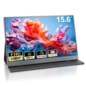 CUIUIC モバイルモニター 15.6インチ モバイルディスプレイ ポータブルモニター 1080P ゲーミングモニター スイッチ用 非光沢IPSパネル 1920x1080 FHD モニター 持ち運び 軽量 薄型 スピーカー内蔵 標