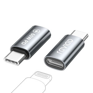 RAVIAD CgjO ^Cvc ϊA_v^ (2Zbg) PD 60W }[d Lightning USB-C ϊA_v^ A~O VRoh݌v iOS^CvCϊRlN^ CgjO to USB-C ϊA_