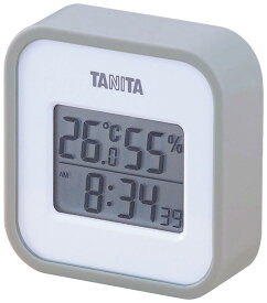 タニタ Tanita 温湿度計 一目で室内環境がわかる 時計 カレンダー 温度 湿度 デジタル 壁掛け 卓上 グレー マグネット TT-558 GY