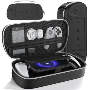 【PS5 Portal対応】PSポータブル ケース PS5 Portal 収納バッグ PS5 リモートプレイヤーポーチ 付属品収納可 大容量 全面保護 耐衝撃 持ち運び便利 ブラック