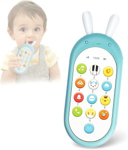 Richgvスマートフォン 電子玩具電話6カ月〜36カ月 赤ちゃん 幼児 子ども 幼児 おもちゃ 知育玩具 知育 学習 英語 外国語 指遊び (青)