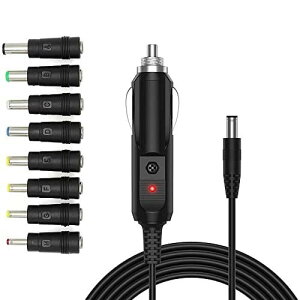YFFSFDC 12V 車用 シガーソケット延長ケーブル シガーライタ延長コード ライタープラグ 電源 ソケット シガーアダプター → DCジャックオス 5.5-2.1mm対応 変換 アダプタ8 in 1 (シガーソケット接