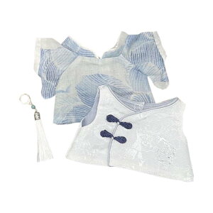 niannyyhouse 20cm ぬいぐるみ 服 コート ベスト 付属品 チャイナ・ドレス・スーツ 綿人形 着せ替え アクセサリー ドレスアップ (White)