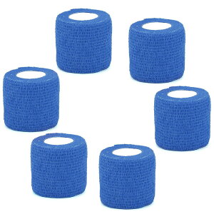 自着性テープ 粘着包帯 テーピング バンデージ 包帯 テープ 柔軟な包帯 伸縮包帯 多機能 不織布 弾性包帯 伸縮性 通気性 ペットにも 6巻入 5cm*4.5m