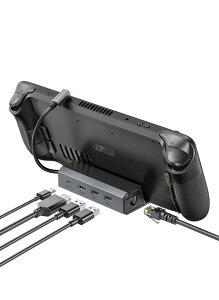 JSAUX ドッキングステーション Steam Deck/ROG Ally/Legion Go/MSI Claw用 5-in-1 スチームデッキドック HDMI 4K@60Hz、100Mbpsイーサネット、デュアルUSB A 2.0および100W充電 Steam Deck OLED-HB0602対応