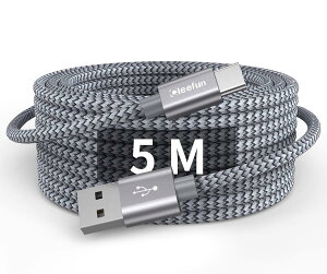 USB Type C P[u [5m/1{] ^CvC P[u  USB A to USB C P[u 5m QC3.0Ή [dR[h ^Cvc ϋviC XperiaAGalaxy NoteAPixelASwitchALGAGoPro Hero 6/7ȂType-c@Ή O[