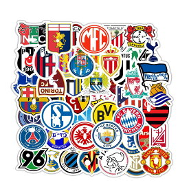 【TOUFEIYUAN】50枚 適用サッカークラブステッカーセット サッカークラブ防水シール スーツケース ヘルメット パソコン 携帯 ノート バイク トなど (1)