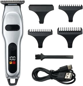 CkeyiN 電動 バリカン メンズ 散髪 精密彫刻 0.1mm ミニサイズ ヘアトリマー 刃水洗可 コードレス ヘアーカッター T字カミソリ USB充電式 家庭用