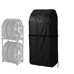 COVERGROUP タイヤラックカバー 屋外 防水 420D厚手 普通自動車用 4本 タイヤ保管 収納 タイヤカバー 汚れ防止 劣化を防ぐ 雨よけカバー 紫外線カット(幅61×奥行72×高さ145CM)ブラケットなし