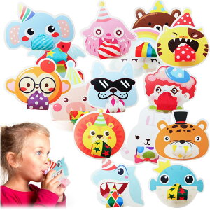 JnTech 吹き戻し笛 10個セット 吹き戻しの里 ロング ピロピロ笛 応援ホイッスル 縁日 おもちゃ 誕生日 パーティーイベント 装飾 小道具 夏祭り 景品セット プレゼント ギフト カラフル バレン