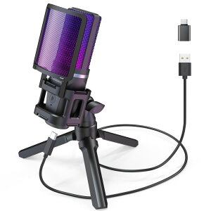 ZealSound Q[p PC }CN USB RfT[}CN }CN RGBCeBO J[fBIChw vOvC PS4&5 Mac dbpAYouTube Skype Discord Zoom ^ Type-C A_v^[A~[g {^