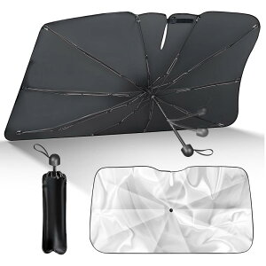 【2024新登場】SOUREPOSE サンシェード 車 フロント 日除け 遮光断熱 折り畳み式 車用サンシェード 傘式サンシェード カーズサンシェード カー用品 遮光率99%&uvカット 紫外線遮蔽 傘型 断熱素材