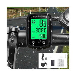 aninako サイクルコンピュータ スピードメーター 自転車 イヤードバイクコンピューター19機能 有線 防水 バックライト付き速度計 タッチバイクスピードメーター サイコン 走行距離計 多機能