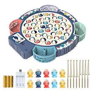 Absdefen 電動釣りゲーム くるくる魚釣り かわいい魚 多機能玩具 フィッシング おもちゃ 音楽回転 ミュート可能 遊び 子供 人気 誕生日 贈り物 入園お祝い クリスマス プレゼント (充電式(ブ