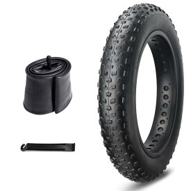 MOHEGIA 1本セット ファットタイヤ: 20x4.0インチ 組み合わせセット - 折り畳み式交換用 MTB自転車タイヤ、チューブ、タイヤレバー - 雪道/山地/電動自転車/三輪車に対応