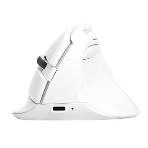 DELUX エルゴノミクスマウス 無線 静音 小手用 縦型マウス 4000DPI 2.4G/Bluetooth 5.2デュアルモード 充電式 手根管、手首、手の疲れに、ラップトップ/PC/Mac用(M618MINI- ホワイト)