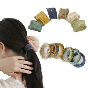 slefancy ヘアゴム 跡がつかない髪ゴム おしゃれ 6色セット 太め 高弾性 髪留め かわいい 無地 韓国風 ヘアアクセサリー 大人 簡約 エレガント レディース