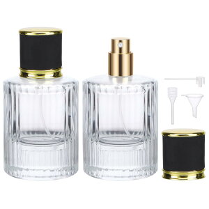 Segbeauty アトマイザー 2本入り 50ml ガラス製 クリア プッシュ式 詰め替え 漏れない ミニボトル スプレーボトル クイック 香水噴霧器 携帯用 詰め替え容器 液漏れ防止 持ち込み可能 通勤 香水