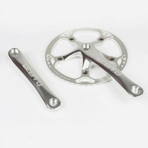 Folding Bike Square Bicycle Crank Crankset BCD130 Single 45/47/53/56/58T Chainwheel Aluminum Alloy Crankset (F, 58T)