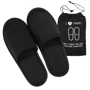 携帯スリッパ 折りたたみ メンズ レディース スリッパ 旅行 折畳み 学校 ケース付き (ブラック)