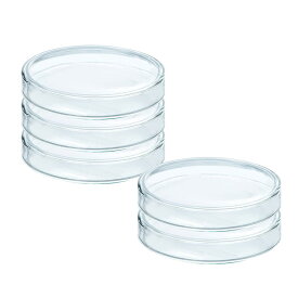 【レビュープレゼント】シャーレ ペトリ皿 ガラス製 蓋付き 耐熱400℃ 高ホウケイ酸 細胞 5個入り (60mm)