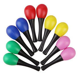 マラカス シェイカー 楽器 演奏 音楽 おもちゃ パーカッション 5色 10本セット