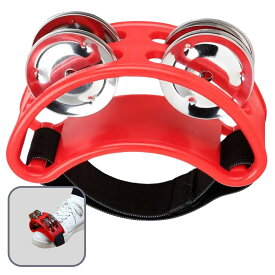 【レビュープレゼント】フットタンバリン 【レッド】 フットパーカッション 足タンバリン カホン アコースティック フットベル 演奏 楽器 カラオケ 盛り上げ